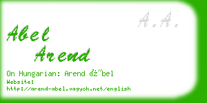 abel arend business card